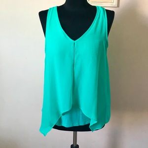 Dressy Teal Two Layer Tank Top